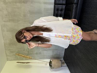 Ekru , Tiril , Oversize Gömlek