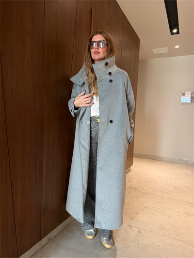 Orijinal Model , Gri , Premium Kaşe Kaban