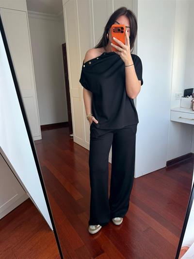 Orijinal Marka , Omzu Gold Detaylı , Siyah , Tok Modal Takım