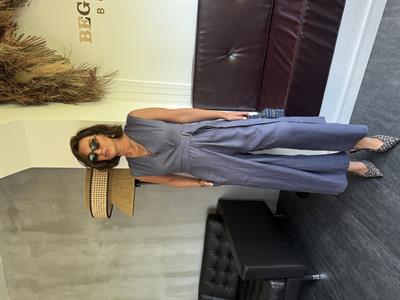 Premium Seri İthal Keten İndigo Tulum