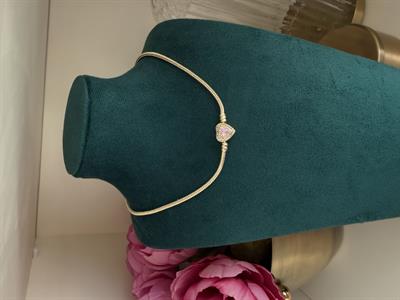 Orijinal Marka , Zirkon Taşlı , Gold Kalp Kolye