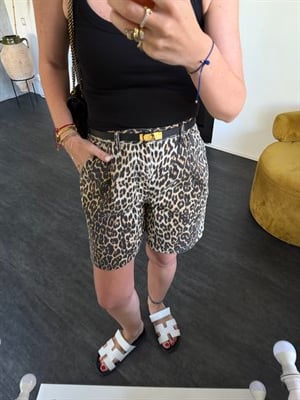 Orijinal Marka Şehir Boy Leopar Jean Şort