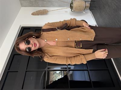 Askılı Bluzlu , Camel , Triko Takım