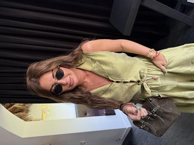 Haki Önden Düğmeli, Arkası Lastikli Premium Tencel Yelek