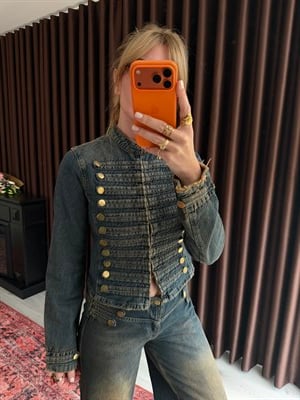 Gold Düğme Aksesuarlı , Napolyon Jean Ceket