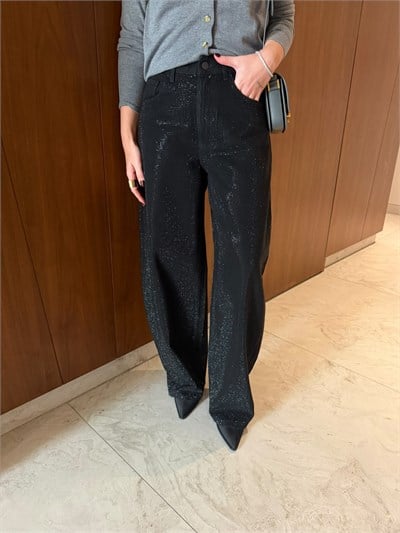 Orijinal Marka Siyah Full Taşlı Premium Jean