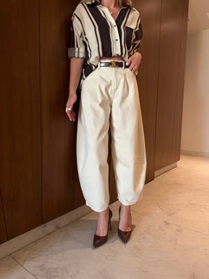 Orijinal Marka , Baggy Model , Bej Jean Pantolon