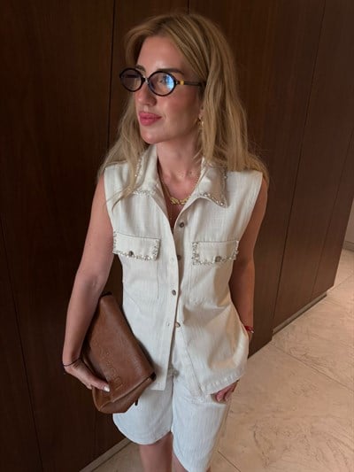 Orijinal Model , Taş İşlemeli , Yelek & Şehir Boy , Premium Taş Şort Takım