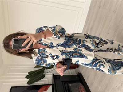 Lacivet Desenli , Gömlek & Pantolon , Premium Tiril Takım