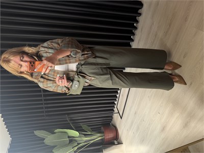Kuşaklı Haki Premium Pantalon