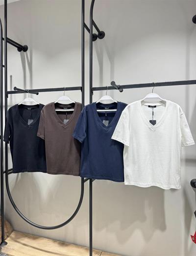 Orijinal Marka , Acı Kahve , %100 Coton , V Yaka Tshirt