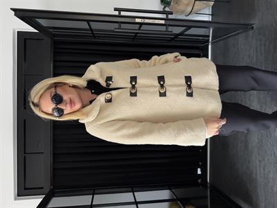 Gold & Deri Düğme Aksesuarlı , Teddy Mont