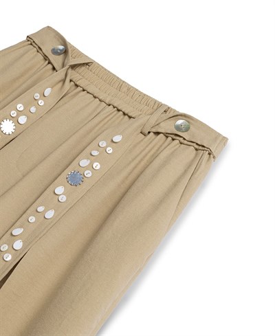 Orijinal Model , Pul Aksesuarlı , Premium Yelek & Pantolon Bej Takım
