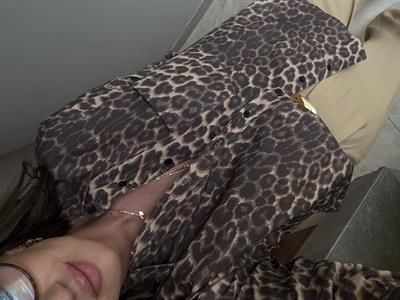 Leopar Desenli , Poplin Gömlek