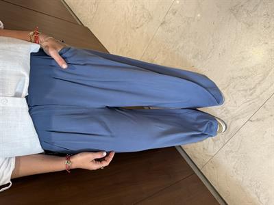 Premium , Arka Beli Lastikli , İndigo Tencel Palazzo