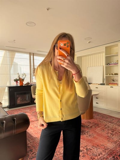 Dantel Bluzlu , Sarı Merserize Takım