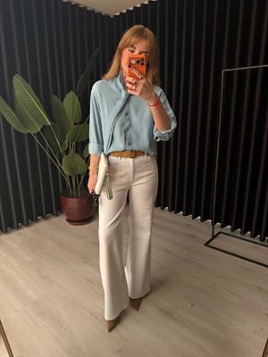 AgLas Orijinal Marka Full Likralı Yumuşacık Beyaz Jean