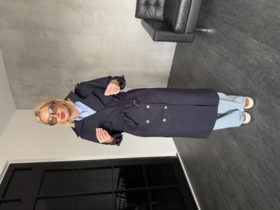 Orijinal Marka , Lacivert , Premium Kaşe Kaban