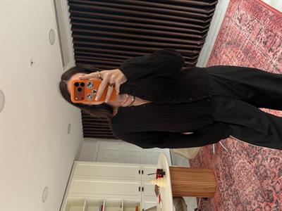 Saç Örgülü Siyah Tiril Triko