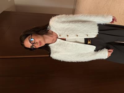 Gold Düğmeli , Ekru , Sakallı , Triko Hırka