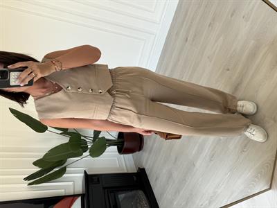 Orijinal Marka , Pamuk Keten , Vizon Yelekli Takım