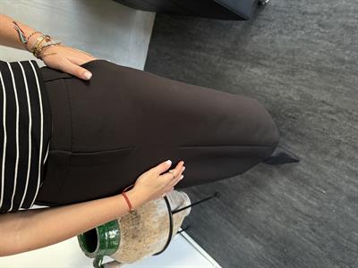 Premium Likralı Krep Kumaş , Arkası Yırtmaçlı , Siyah Kalem Etek