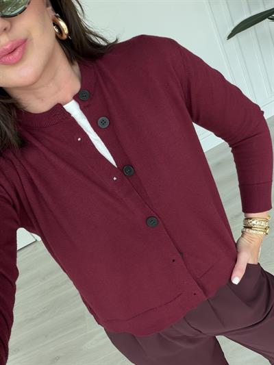 Orijinal Marka , Extra Soft , Bordo Triko Hırka