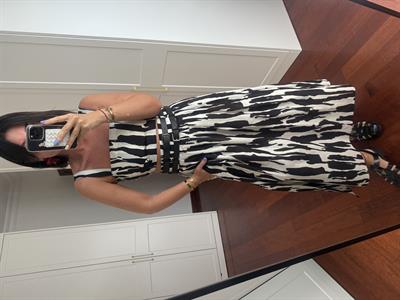 Çift Kemerli , Siyah & Beyaz , Etek Takım