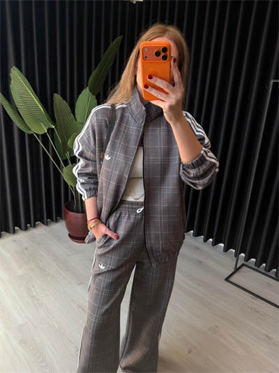 Orijinal Model Premium Gri Ekoseli Takım