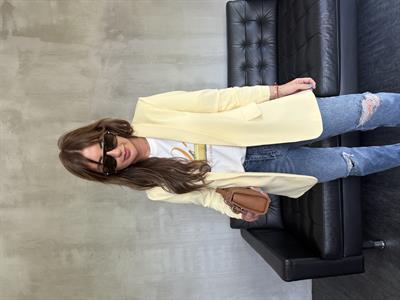 Orijinal Model , Kolu Büzgülü , Likralı , Sarı Blazer Ceket