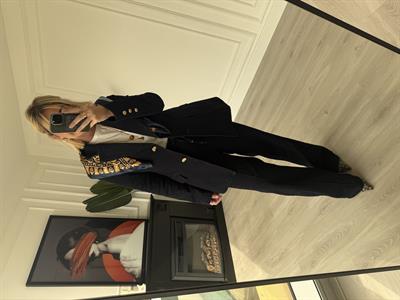 Beli Lastikli , Lacivert , Premium Palazzo Jean