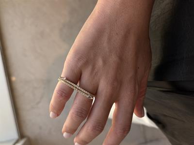 İkili, Dizili Taşlı Tasarım Gold Yüzük
