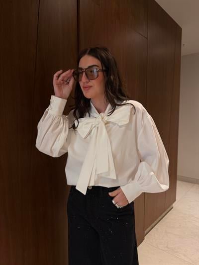 Şal Yakalı , %100 Cotton , Beyaz Tasarım Gömlek