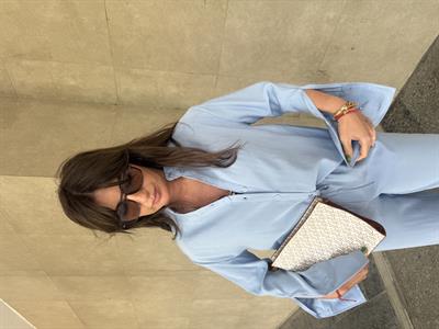 Hakim Yaka , Tencel , Bebe Mavisi , Gömlek & Pantolon Takım