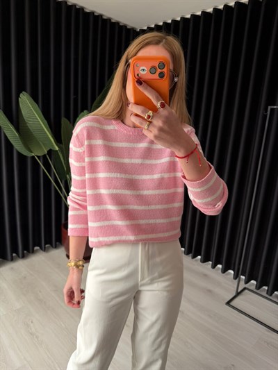 Ekru Çizgili , Pembe Merserize