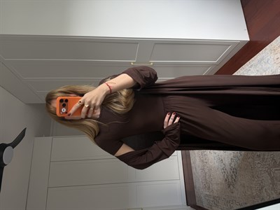 Kaşmir Dokulu Full Likralı Üçlü Acıkahve Takım