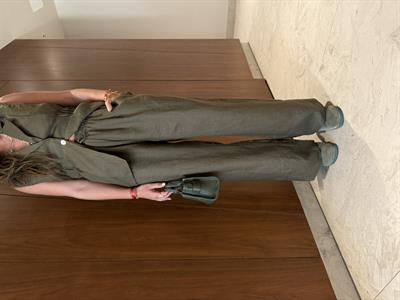 Orijinal Marka , %100 Coton , Beli Lastikli , Haki Palazzo