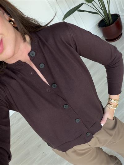 Orijinal Marka , Extra Soft , Acı Kahve Triko Hırka