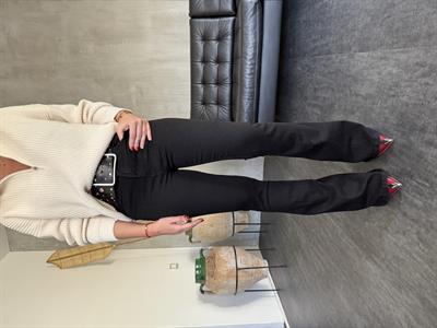 Orijinal Marka , Likrali İspanyol Paça , Siyah Jean Pantolon