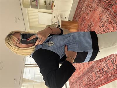 Orijinal Model Broşlu Poplin Mix Tasarım Gömlek