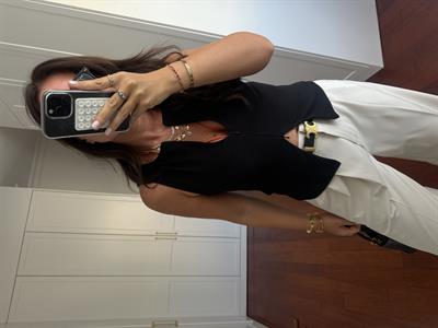 Çift Fermuarlı , Siyah , Likralı Bluz