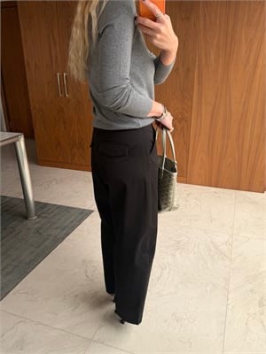 Yüksek Bel , Siyah Barrel Pantolon