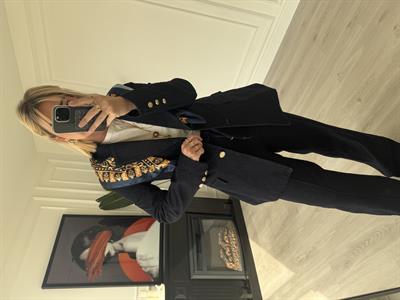 Gold Düğmeli , Belden Oturtmalı , Premium Jean Ceket