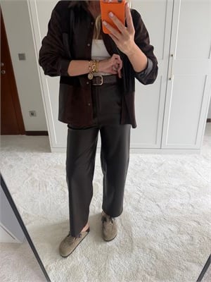 Orijinal Model , Acıkahve , Premium Deri Pantolon