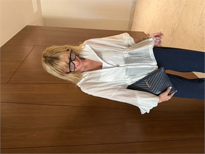 Beyaz, Taşlı Belden Büzgülü Premium Tencel Ceket