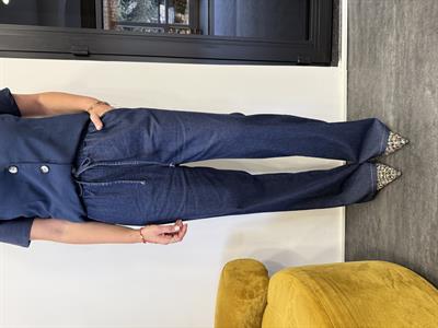 Beli Komple Lastikli , Likralı , Lacivert Jean Pantolon