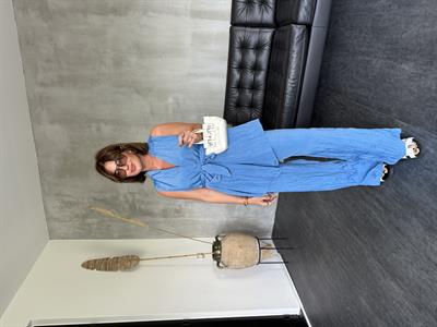 Orijinal Model , Bağlamalı , Mavi , Bluz & Pantolon , Takım