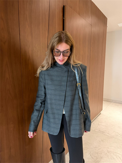 Orijinal Model Gri Kareli Premium Ceket