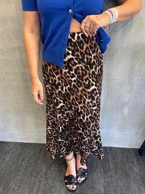 Viskon Kumaş Leopar Etek