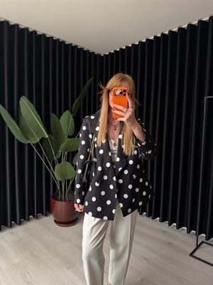 Orijinal Marka , Puantiyeli , Siyah Blazer Ceket